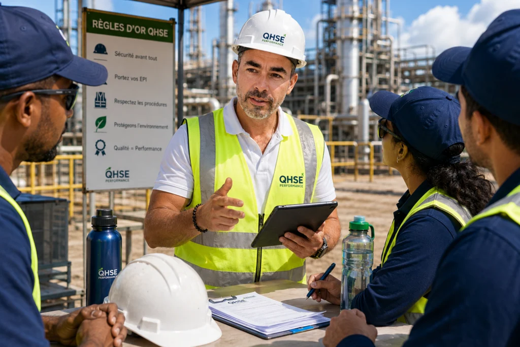 Image de David qui discute avec équipe de chantier