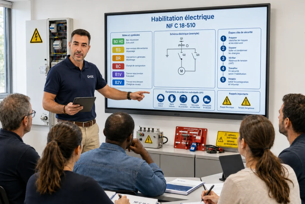 Image de David en formation habilitation éléctrique en groupe