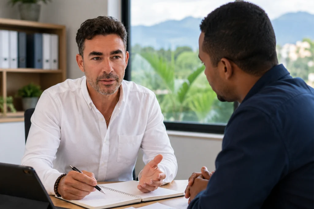 david en entretien avec chef d'entreprise pour formation habiliation électrique